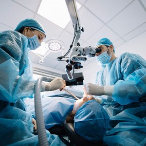 a person holding a model of a dental implant