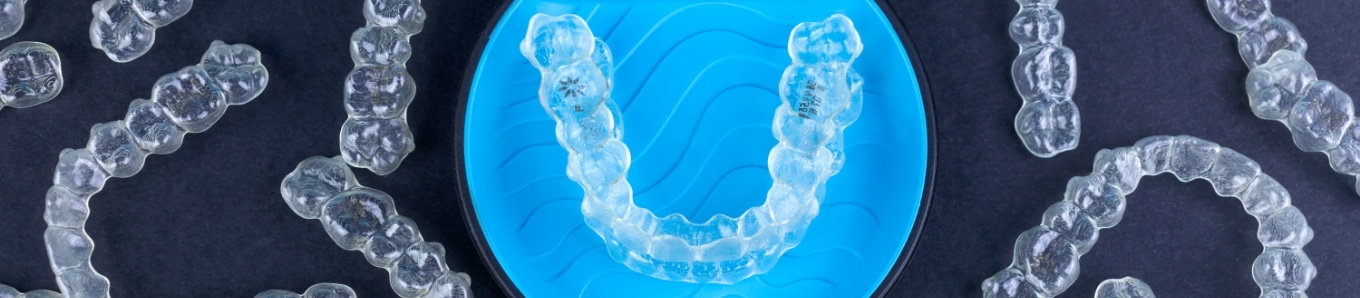 Multiple Invisalign clear aligners in Centennial